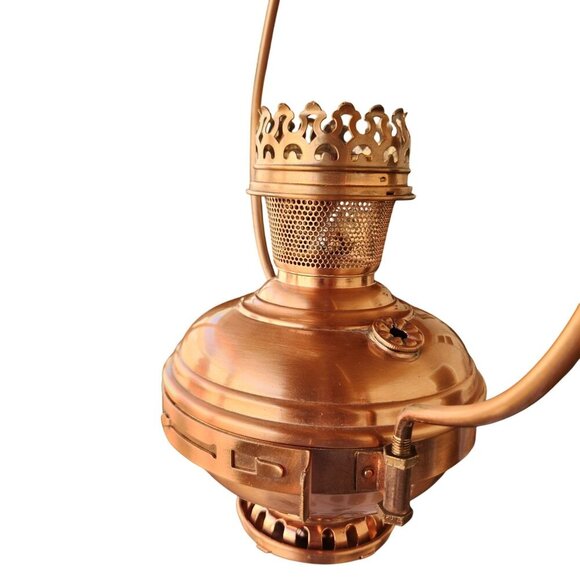 Vintage Copper Electric Hanging Lamp With Chain - Needs Rewiring Or Solar Light - Picture 14 of 15